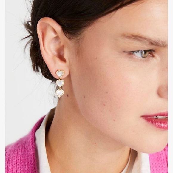 KATE SPADE • Red Take Heart Linear Earrings - Picture 2 of 6